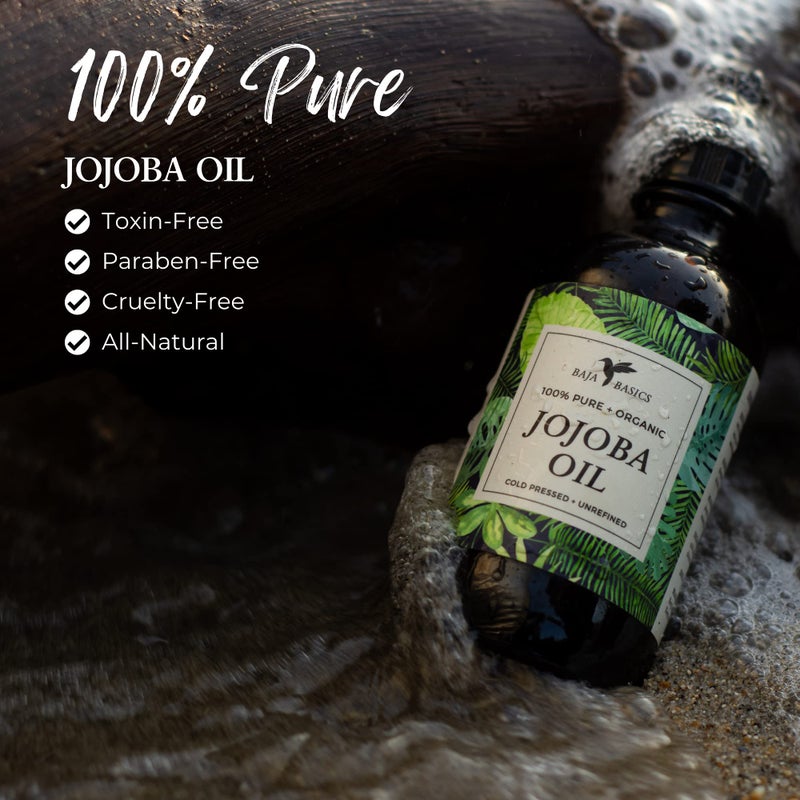 Baja Basics Pure Jojoba Oil for Skin Cold Pressed Moisturizer for Face, Body, Nails and Hair â€“ Multi-Purpose Beauty Product â€“ Vitamin E â€“ Anti-Aging, Hydrating Oil for Men and Women â€“ 4 oz Bottle - Image 4